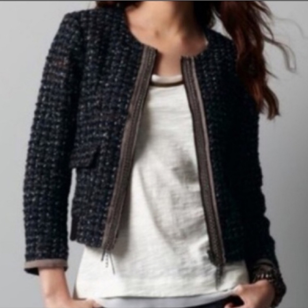 Loft Petite Tweed Bomber Jacket